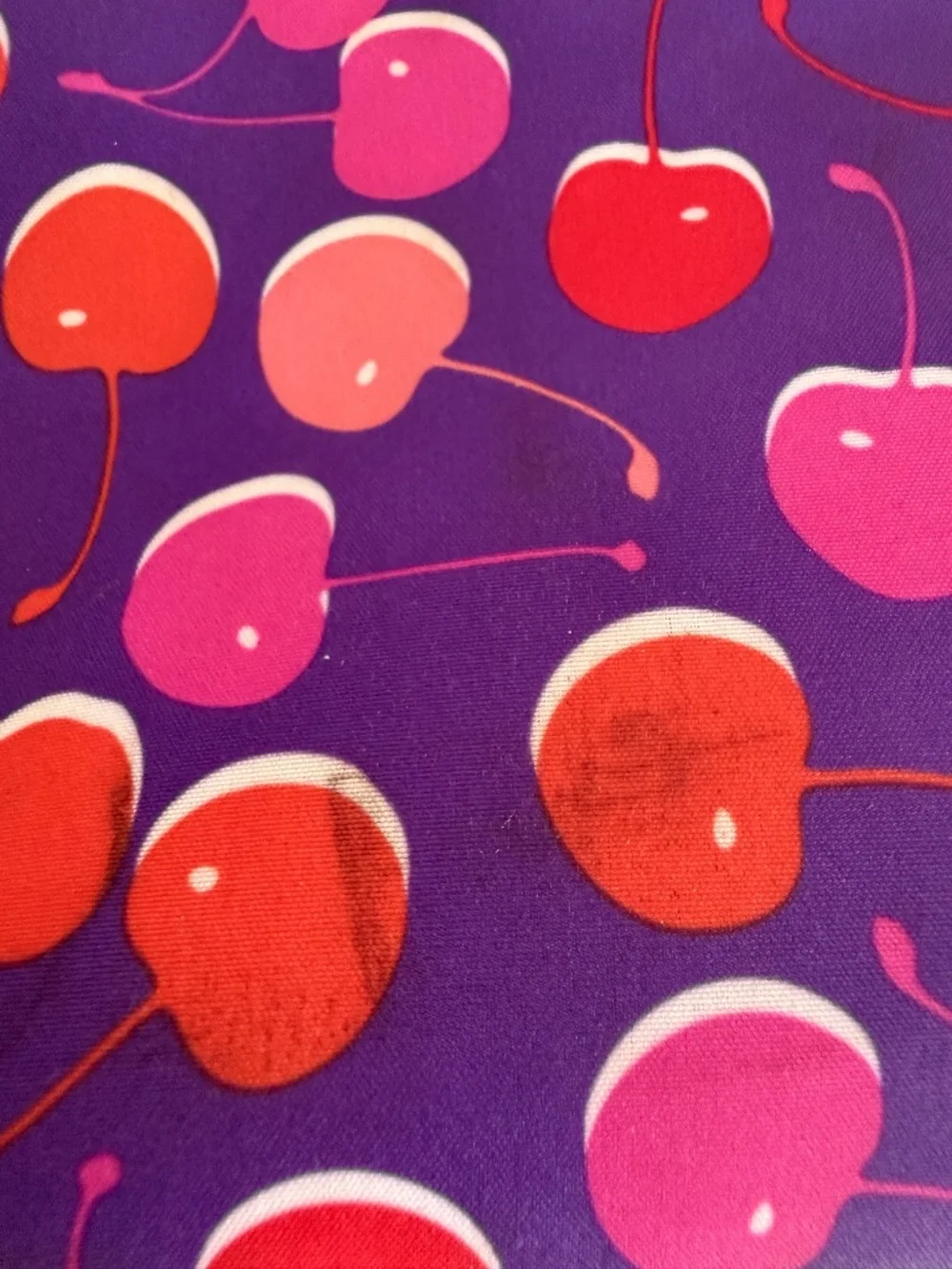 Clinique Purple Cherry Print Cosmetic Makeup Bag Travel Pouch